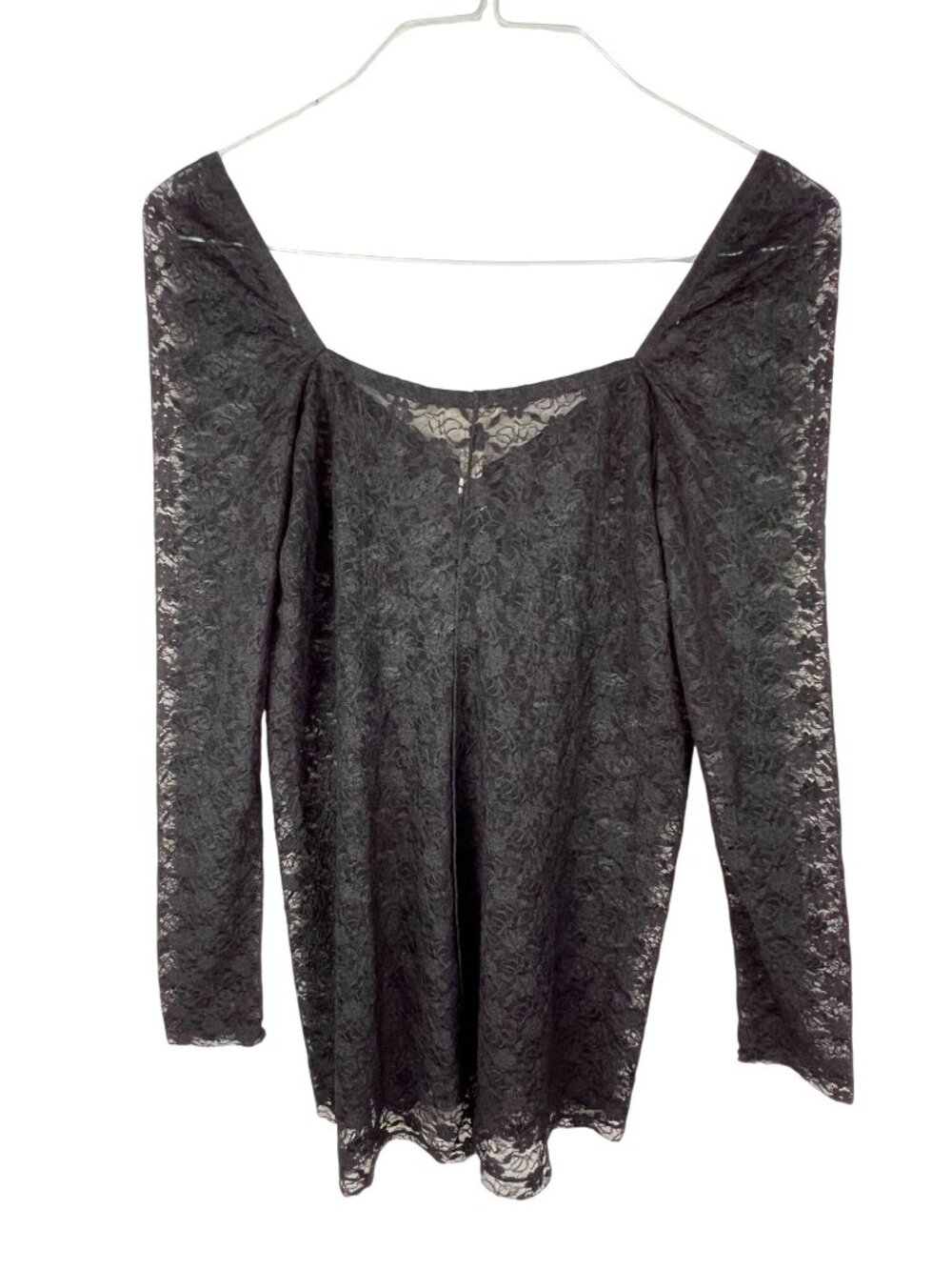 Free People Black Floral Lace Long Sleeve Tunic Top Womens Small New - Picture 3 of 15